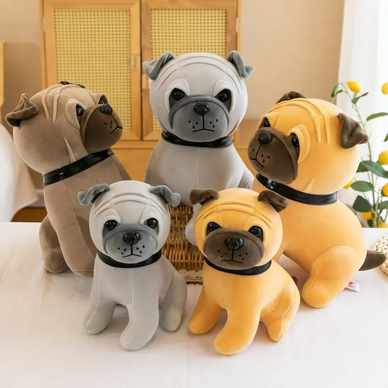 Mainan boneka hewan anjing hadiah anak-anak mainan anak anjing sumber pabrik penjualan laris 2023 baru Shar Pei anjing lucu dekorasi mewah OEM