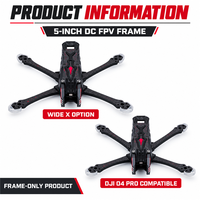 Châssis FPV Axisflying MANTA 5 Pro 5 pouces en fibre de carbone T700, géométrie double X DC large, bras de 226,5 mm 6 mm, pour O4 Pro, avec VTX numérique