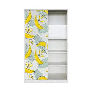 Armoire en fer phosphate pour chambre à coucher, impression personnalisée, photos personnalisées, armoire fantaisie en acier, vitrine, meuble, garde-robe en métal pour enfants