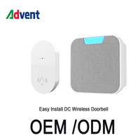 Sonnette sans fil DC OEM ODM d'usine, design compact et écologique, sonnette sans fil avec lumière clignotante