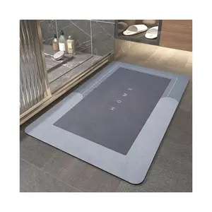 Non slip water absorbing bath mat soft diatomite foot mat bath tub shower mat
