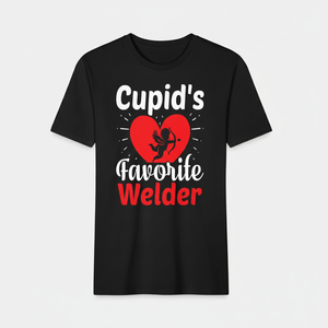 T-Shirt 'Il Preferito di Cupido' per San Valentino, Maglietta da Uomo a Maniche Corte in Cotone Stampato, Casual con Collo Tondo, Vestibilità Regolare in Jersey Lavorato a Maglia - Product Image 1