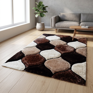 Tapis de sol carré moderne Safa International en polyester, moelleux et tufté, avec envers antidérapant en latex, motif floral, extra épais, pour salle de bain - Product Image 3