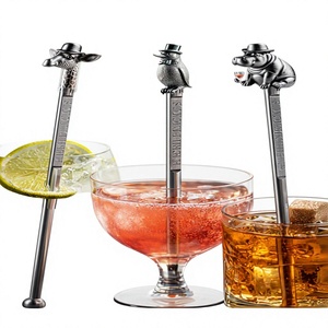 Palillos de Cóctel de Metal Vintage con Forma de Animales y Sombreros de Copa para Aperitivos, Herramientas de Bar, Brochetas Decorativas Reutilizables - Product Image 3