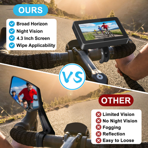 PJAUTO 4.3 pouces vue arrière vélo moniteur caméra système Sport caméra pour vélo vélo sécurité - Product Image 4