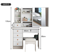 Meilleures ventes transfrontalières : Commode de chambre moderne avec serrure, petite coiffeuse avec miroir simple éclairé coulissant, vente en gros