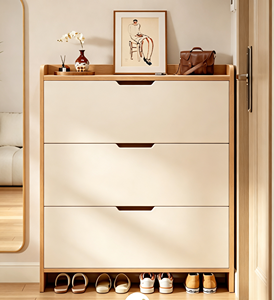 Solid Wood Ultra-Thin Modern Eco-Friendly <b>Shoe</b> Cabinet Home Entrance Hallway Integrated Wall Mounted <b>Rack</b> - Product Image 2