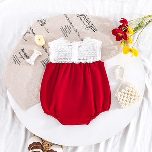 ชุดรอมเปอร์ลายสัตว์น่ารักสำหรับเด็กทารกแรกเกิด ชุดบอดี้สูทแขนสั้นสำหรับเด็กผู้หญิง ผ้าถักติดกระดุมแป๊ก ODM 3-12 เดือน - Product Image 2