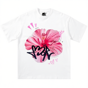 T-shirt ample à imprimé Hibiscus Graffiti, style streetwear Y2K - Product Image 2