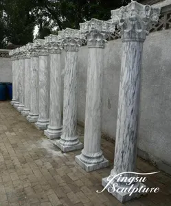 Hand geschnitztes quadratisches Säulen design aus Marmor für den Großhandel