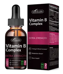 Biocaro OEM vitamin B phức tạp chất lỏng giọt vitamin viên nang với vitamin B12 bổ sung hỗ trợ trao đổi chất