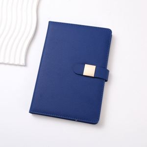 Wholesale Business Luxury <b>Diary</b> Bottle Set Customizable Blue PU Leather A5 Notebook Gift Set With Pen, Thermal Mug and USB - Product Image 2