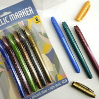 Stylo Marqueur Métallique 12 Couleurs avec Effet Métallique pour Dessin et Ensemble de Cartes Cadeaux Emballage Ensemble de Marqueurs Artistiques