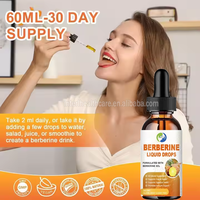 Ausreson OEM Berberine HCl Liquide 60ml – Complément de Gouttes de Berbérine pour le Soutien du Système Immunitaire, Digestif et Cardiaque