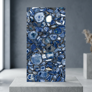 Azulejos de porcelana antideslizantes Agatha Blue de 800x1600 mm para suelo y pared, con aspecto de mármol, diseño premium de gran formato. - Product Image 2