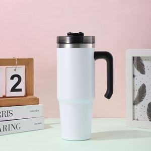 304 Stainless Steel <b>Double</b> <b>Wall</b> Vacuum Tumbler 20oz Car Travel <b>Cup</b> With Handle Straw for Outdoor Use - Product Image 3