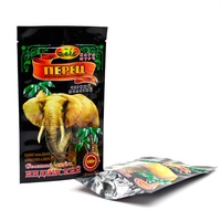 Sachet refermable personnalisé de qualité alimentaire, résistant à l'humidité, pour épices et poudre de poivre noir, thermoscellable et à découpe facile