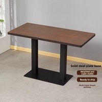 Ensemble de table et de chaises à manger modernes en bois, 4 places, pour restaurant, café, snack-bar et cantine, usage commercial