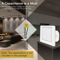 Interrupteur mural intelligent Wi-Fi UE pour câble neutre requis, étanche, 10A 240V, bouton-poussoir, durable, compatible Smart Life et commande vocale