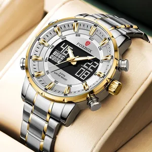 2022 LIGE 시계 FOXBOX 럭셔리 브랜드 스포츠 쿼츠 손목 시계 방수 디지털 시계 스틸 남성 시계 reloj