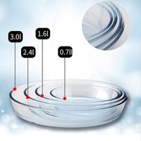 Plateau de cuisson en verre à haute teneur en borosilicate de forme ovale Plats de service profonds Ensemble d'assiettes à poisson en verre Ensemble de plats en verre transparent durable
