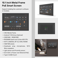Écran tactile POE à cadre en métal de 10 pouces pour maison intelligente automatisation de bâtiments intelligents hôtel intelligent RK3566 tablette murale Android POE