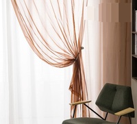 Rideau en mousseline de soie blanc et noir, voile de luxe, tissu en tulle, rideaux transparents pour le salon