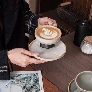 Ensemble tasse et soucoupe à café en céramique, rond, couleur unie, Chaozhou, pour le thé de l'après-midi - Product Image 4