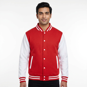Nouvelle Arrivée 2025 – Blouson Teddy Unisexe Sportif et Tendance en Coton avec Manches en Cuir Véritable, Broderie et Col Montant – Hiver - Product Image 1