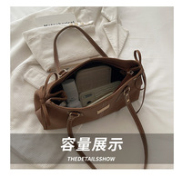 Sac à main rétro transfrontalier pour femme, élégant, grande capacité, avec fermeture éclair, sac à bandoulière décontracté, sac sous le bras