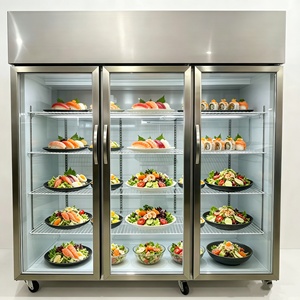 Réfrigérateur de présentation de sushis à trois portes de style moderne, table de préparation de salades réfrigérée grande capacité pour usage en restaurant - Product Image 2