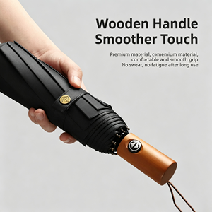 ร่มไม้ด้ามจับอัตโนมัติ, ร่มพิมพ์โลโก้ตามสั่ง, ร่มพับได้กันแดดและกันฝน - Product Image 3