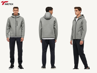 Sweat à capuche zippé TIMETEX pour homme, en tissu Spacer à haute élasticité, séchage rapide, avec poche, en polyester, style sportif, vente en gros OEM