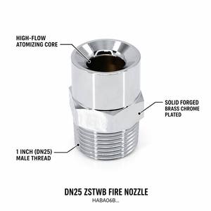 Buse de brumisation à haute vitesse ZSTWB DN25, filetage mâle 1 pouce, laiton chromé, pour système de suppression d'incendie par aspersion de transformateur - Product Image 3