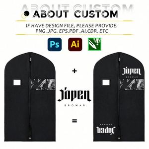 Housse anti-poussière en tissu non tissé neuve avec fenêtre transparente, housse de costume pliable, sacs anti-poussière personnalisés, sac de vêtement de luxe avec logo - Product Image 2