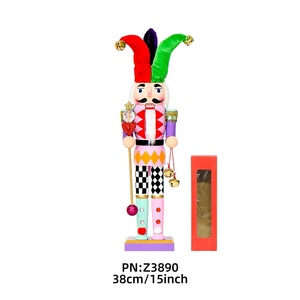 Nuovi Modelli di Schiaccianoci Clown Colorati da 38CM, Marionette Decorative in Legno Massello, Regali Artigianali, Decorazioni Natalizie <span class=keywords><strong>e</strong></span> per la Casa - Product Image 5