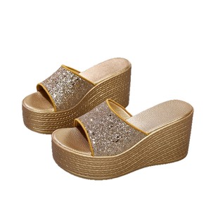 Sandalias de tacón alto con punta abierta para mujer, nuevas, para comercio transfronterizo, tallas grandes, zapatos de cuña para exterior, para verano, que aumentan la altura - Product Image 5