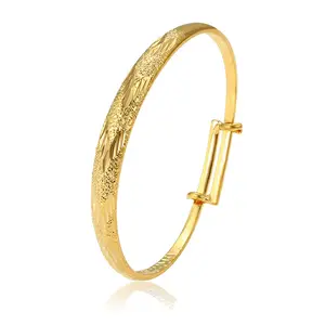 Xuping-pulsera de plata de primera ley diseño Dubái para mujer, brazalete, oro de 24 quilates, 24K, diseño moderno, Simple, personalizado, A00537117