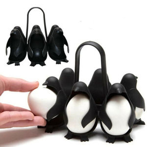3-in-1 Penguin Egg Holder Organizer Rotate Boiled Eggs 6-gauge Steamer Penguin Shaped Egg Storage Cooker Cooking Kitchen Gadgets