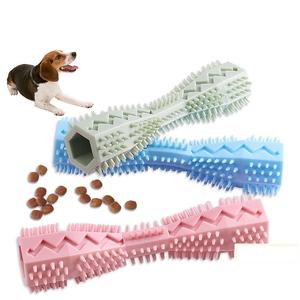 Alta calidad nuevo perro masticar juguete con fugas Tpr cachorro cepillo de <span class=keywords><strong>dientes</strong></span> pulido <span class=keywords><strong>dientes</strong></span> limpieza palo - Product Image 1
