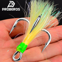 NOUVEAU Hameçon triple à plumes NEWMAJOR, barbelé, 10 pièces/boîte, 7 tailles, pour la pêche à la mouche, la montage de leurres et les appâts souples