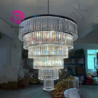Lustre suspendu multi-niveaux pour plafond, lumières de fête, lustre en cristal pour plafond de mariage, décoration d'événements