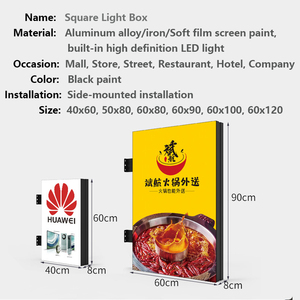 Wall <strong>Mount</strong> <strong>Square</strong> Rectangle <strong>Light</strong> <strong>Box</strong> Waterproof Outdoor Durable Long Lifespan Advertising Acrylic <strong>LED</strong> <strong>Light</strong> Sign for Shop - Product Image 6