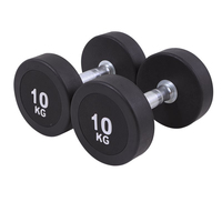 Haltère Rond Noir de Fitness Personnalisé en Caoutchouc, 20 Livres, 90 lb, Haltères Réglables en Chrome de 20 kg, 12 kg, 25 kg