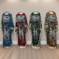Abaya Diamant Deux Pièces de Haute Qualité, Robe Musulmane Femme Grande Taille Tendance avec Foulard