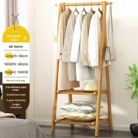 Porte-manteau pliant moderne en bambou massif, cintre sur pied épaissi au sol, étendoir de balcon, rangement de chapeaux pour chambre à coucher et maison