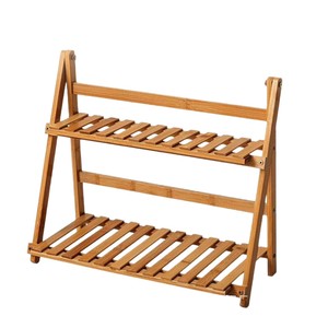 Wooden floor-standing flower stand, multi-layered bamboo <b>succulent</b> plant <b>pot</b> stand, living room indoor balcony flower stand - Product Image 1