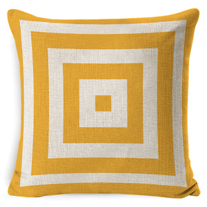 Linen Throw Pillow Cover 45x45 Cm Geometric Square Pattern Sofa <b>Cushion</b> Decorative Pillowcase With <b>Insert</b> - Product Image 1