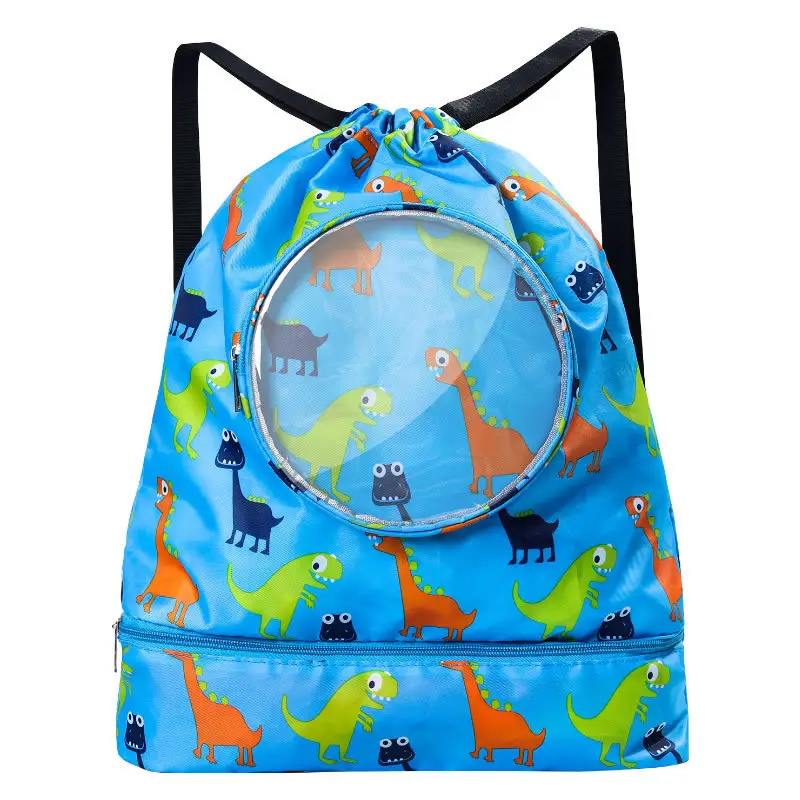 Kids Dry Wet Separated Swimming Bag Portable Drawstring Backpack Waterproof Gym Sports Pool Beach Gear Bag