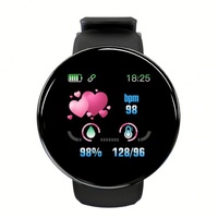 Nouvelle montre connectée D18S 2021 compatible Android et iOS, écran tactile coloré, boîtier en acier, bracelet en silicone, podomètre, chronomètre de fitness